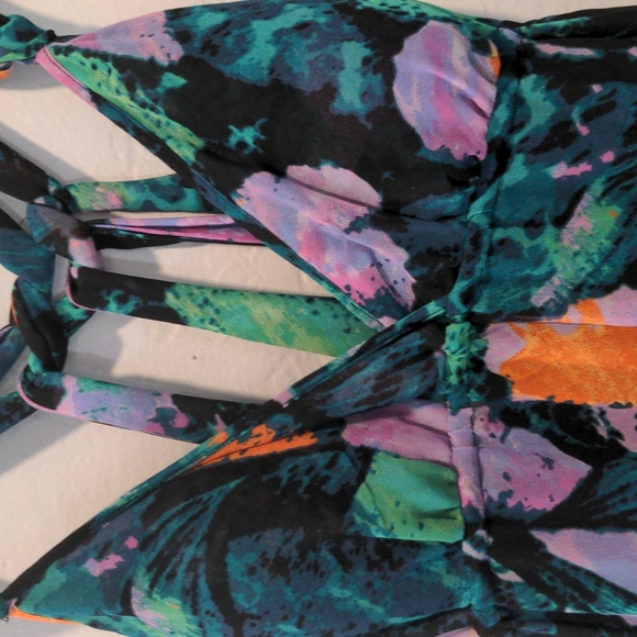 MODA INTERNATIONAL FLOWY HIGH LOW SUMMER DRESS - Picture 4 of 8